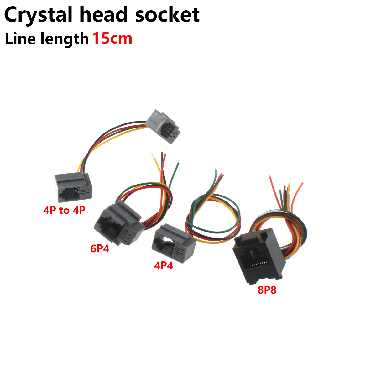 10PCS 616E 623K 616M 641D crystal head sockets for RJ11, RJ12, RJ45 with wiring for network telephones motherboards