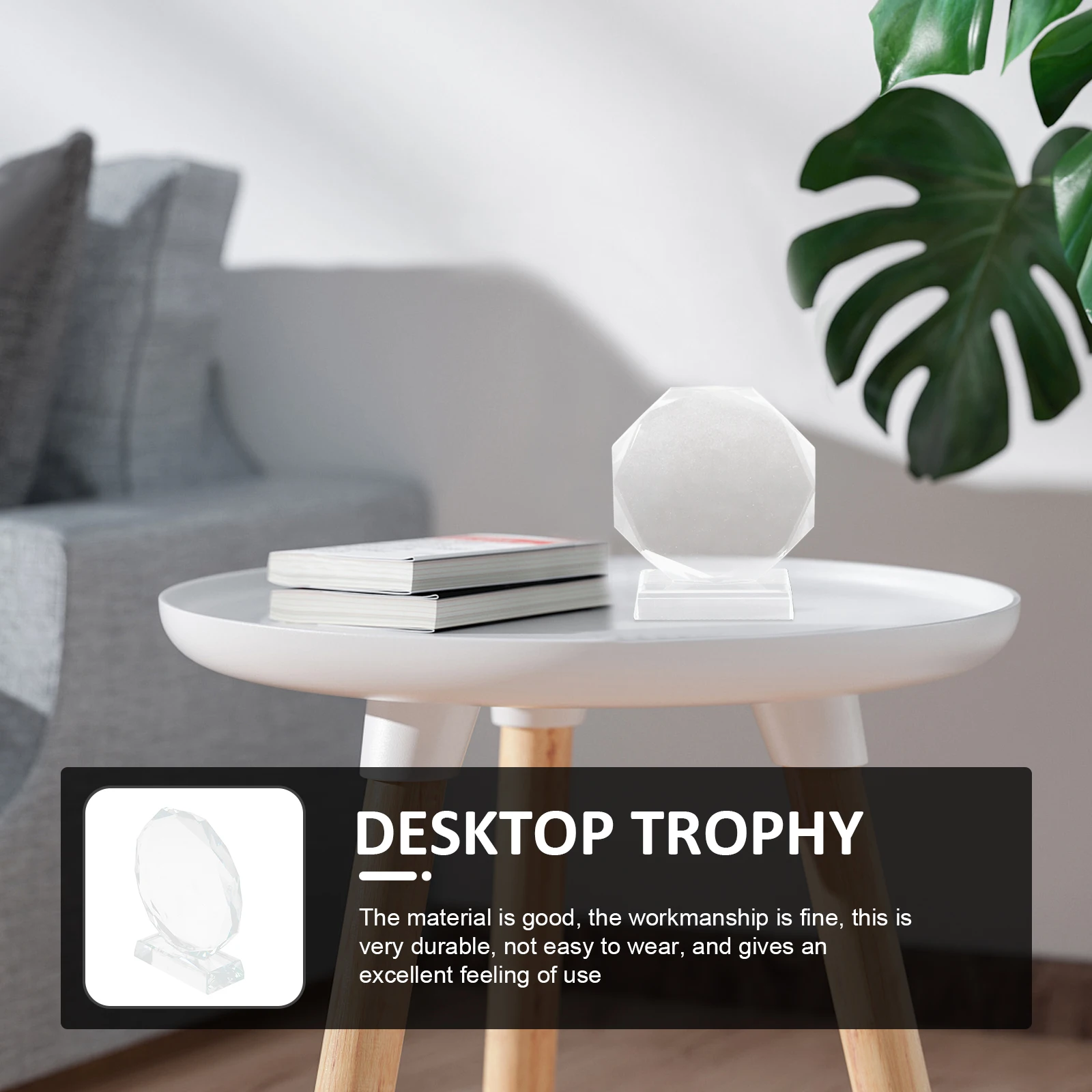 

Crystal Trophy Transparent Glass Blank Clear Decor Simple Trophies Champion Staff