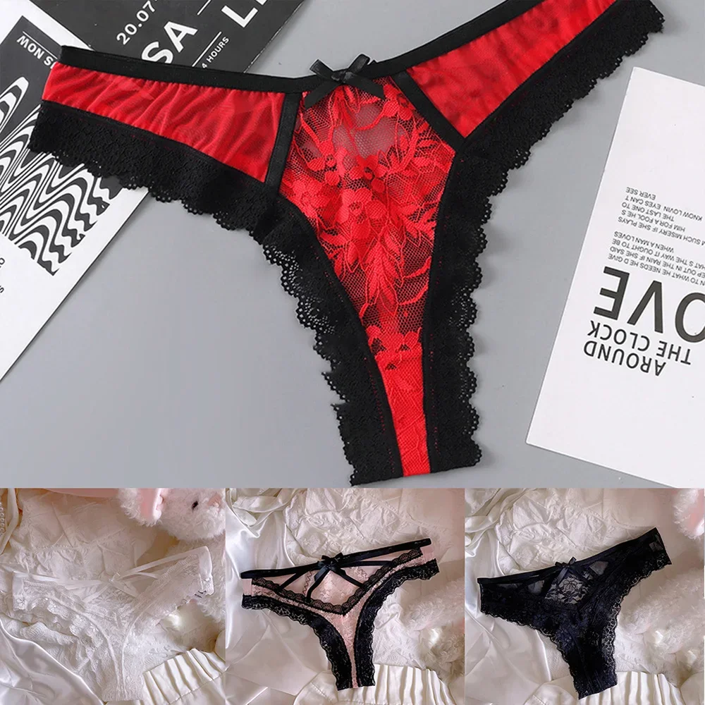 حار جديد يوميا المنزل فندق الملابس الداخلية النسائية ثونغ جميع المواسم القوس تنفس ملخصات عبر جوفاء الدانتيل التجفيف السريع