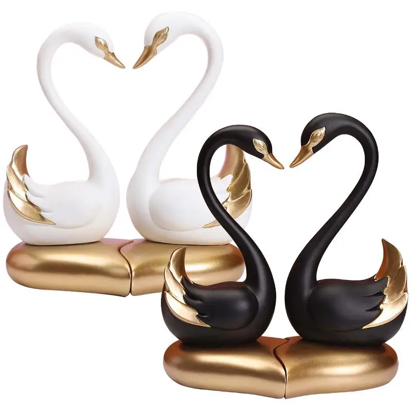 

Swan Statue Pretty Creative Swan Sculpture Figurines Decorative Resin Crafts Art Home Decoration Accessories 1 Pair Wedding Gift