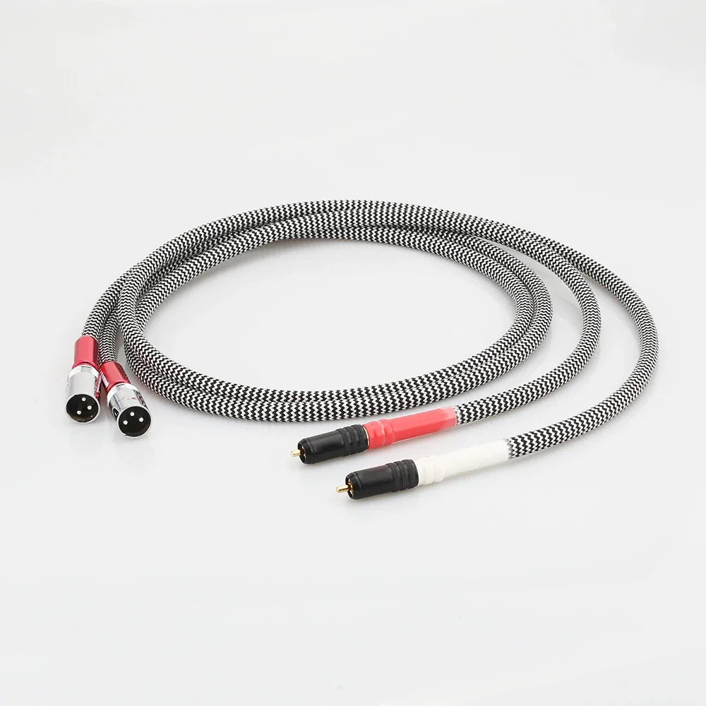 Audiocrast Audio Cable 2 RCA Male To 2 XLR Hifi Silver Plated 3 Pin Male Audiophile