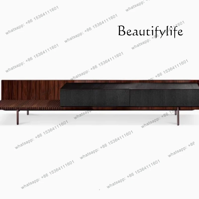

240Cm Storage TV Stand Nordic Narrow Organizer Walnut Black Tv Cabinet Universal Designer Fernsehen Tisch Furniture Home