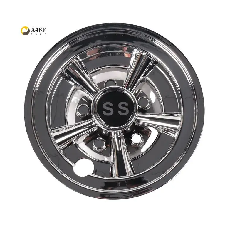 

A48F-4Pcs Golf Cart Ss Hub Cover Accessories For Ezgo Club Car Yamaha Hub Caps 8-Inch Chrome Silver Plated Hubcaps