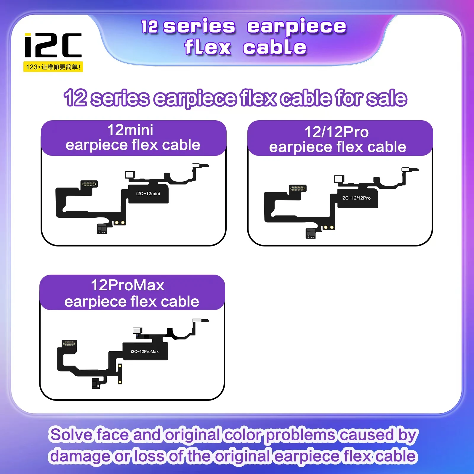 i2c i6s programmer earpiece Flex Cable For iPhone 8 X XR XS 11 12 Pro Max Face ID Flood Repair