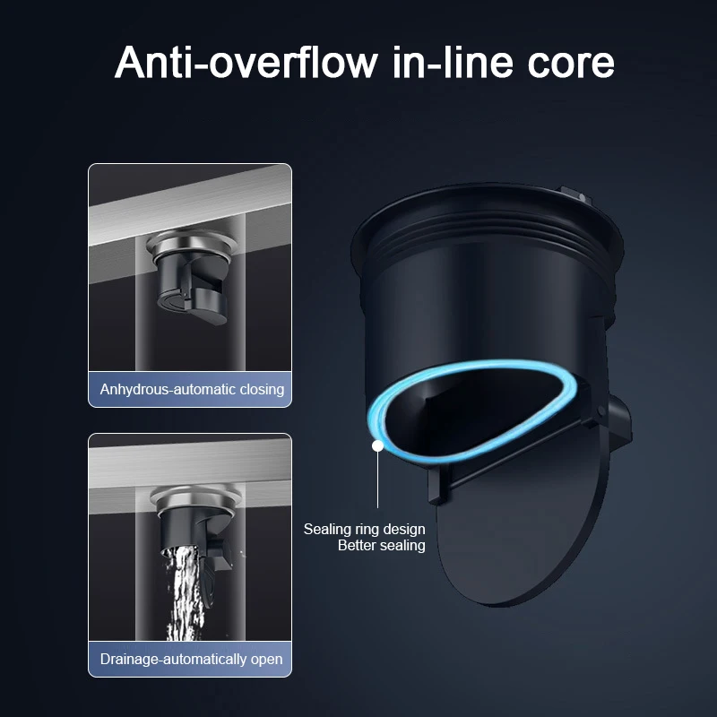 銅製バスルームの排水用防臭フィルター,バスルーム用の換気排水管,見えない,正方形,フィルター,55mm