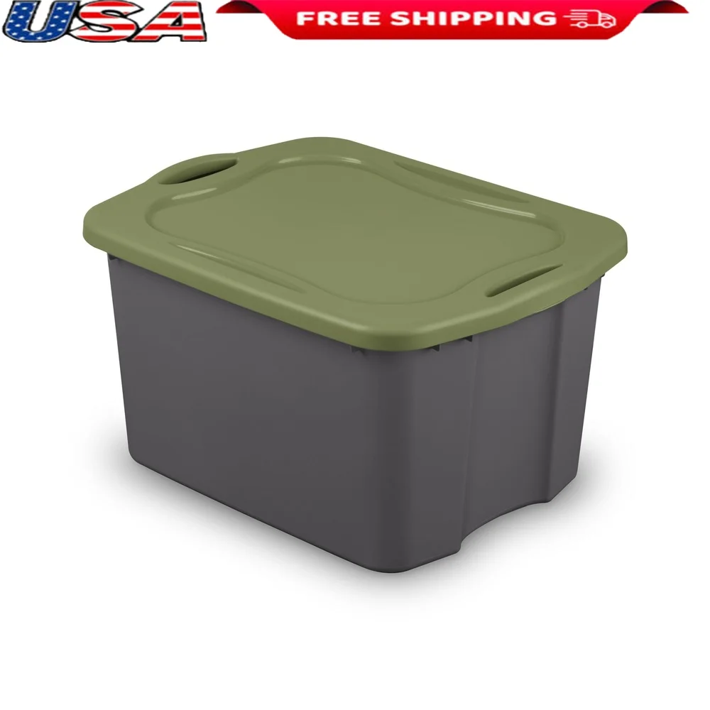 صندوق تخزين بلاستيكي من EZ مع مقابض كاملة المقبض، ألعاب ملابس مثالية للفراش، تنظيم منزلي، قابل للتكديس، متين ومحمول #1