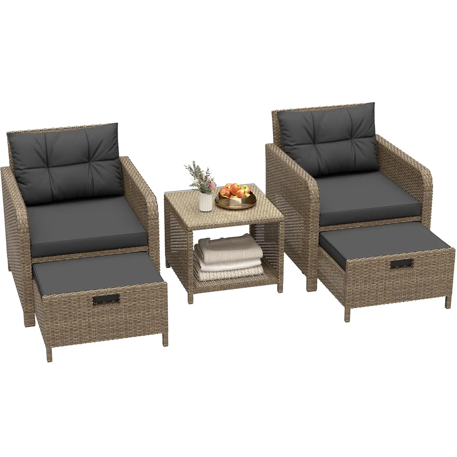 5-Piece Wicker Patio Furniture Set 13