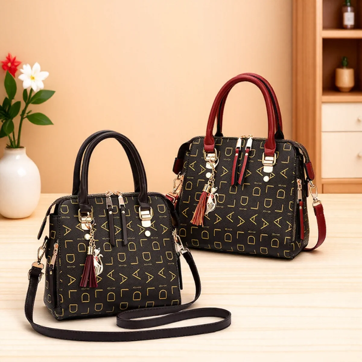 

Trendy Women's Large Capacity Crossbody Shoulder Bag Fashion Handbag for Ladies Stylish Print Design Casual Tote