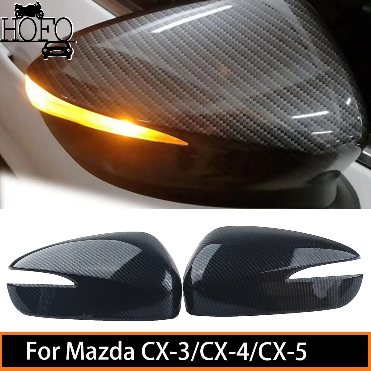 

2 Pcs/Set Car Rearview Side Mirror Cover Exterior Door Rear View Case Trim Housing For Mazda CX-5 2015-2016 CX-4 CX-3 2015-2019