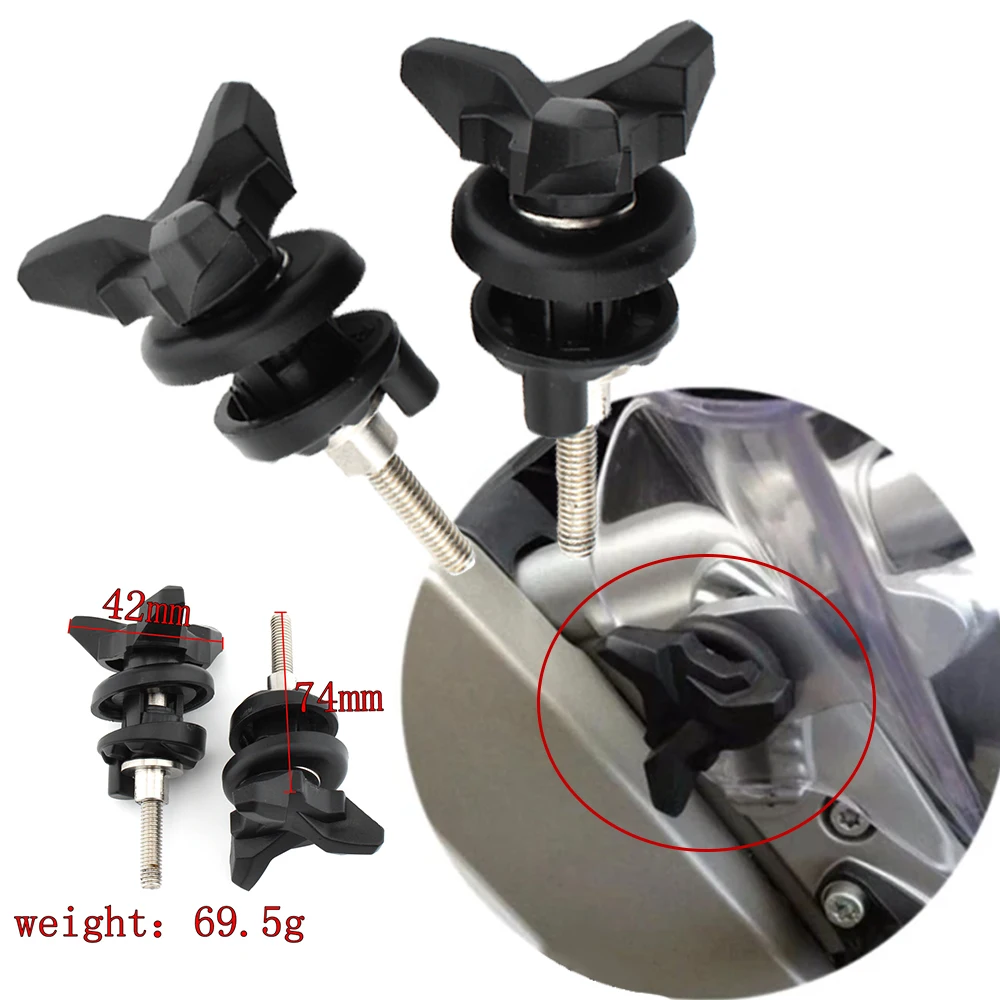 2PCS Windshield Lock Adjustment Screw Windscreen Mount Clip Clamp Bolt Parts Accessories For BMW R1200GS ADV R 1200 GS 2004-2016