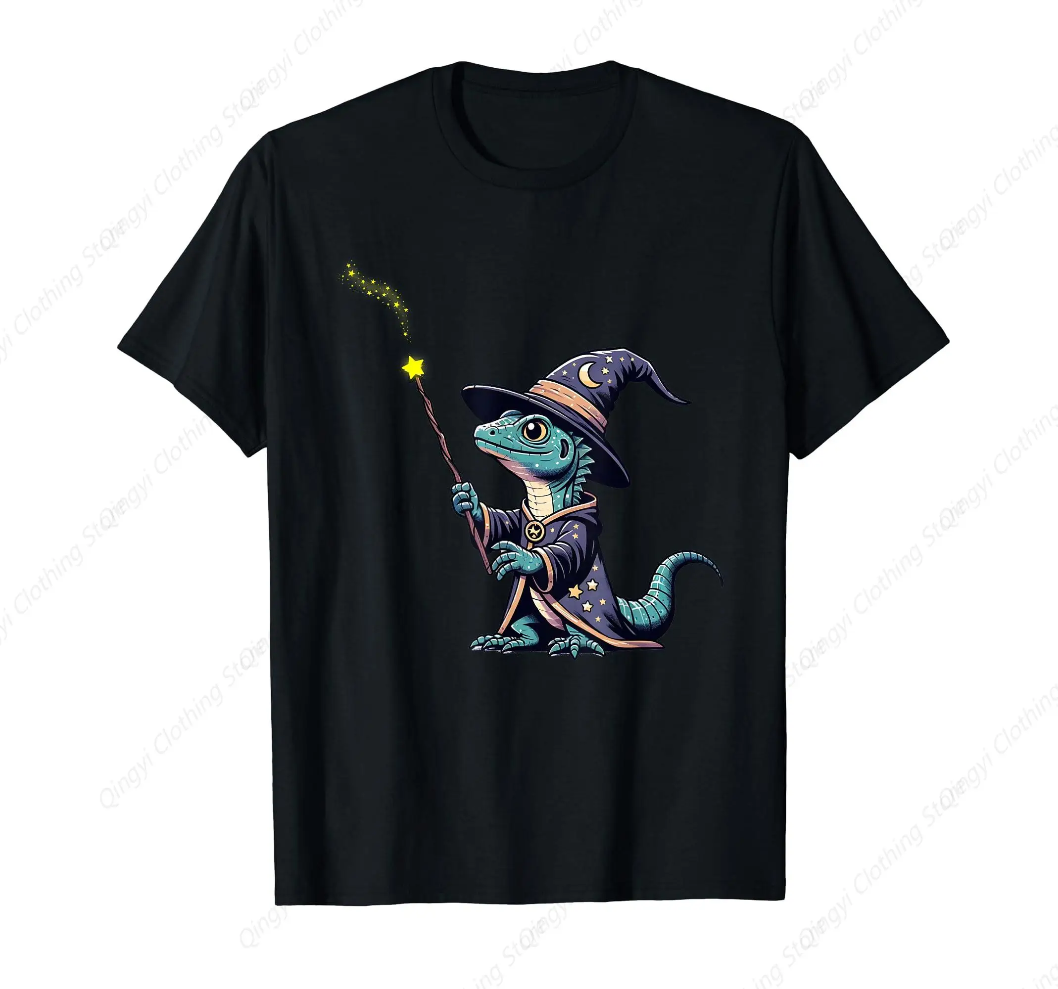 Basilisk Lizard with a Wizard Cool Lizard Art Herpetology T-Shirt