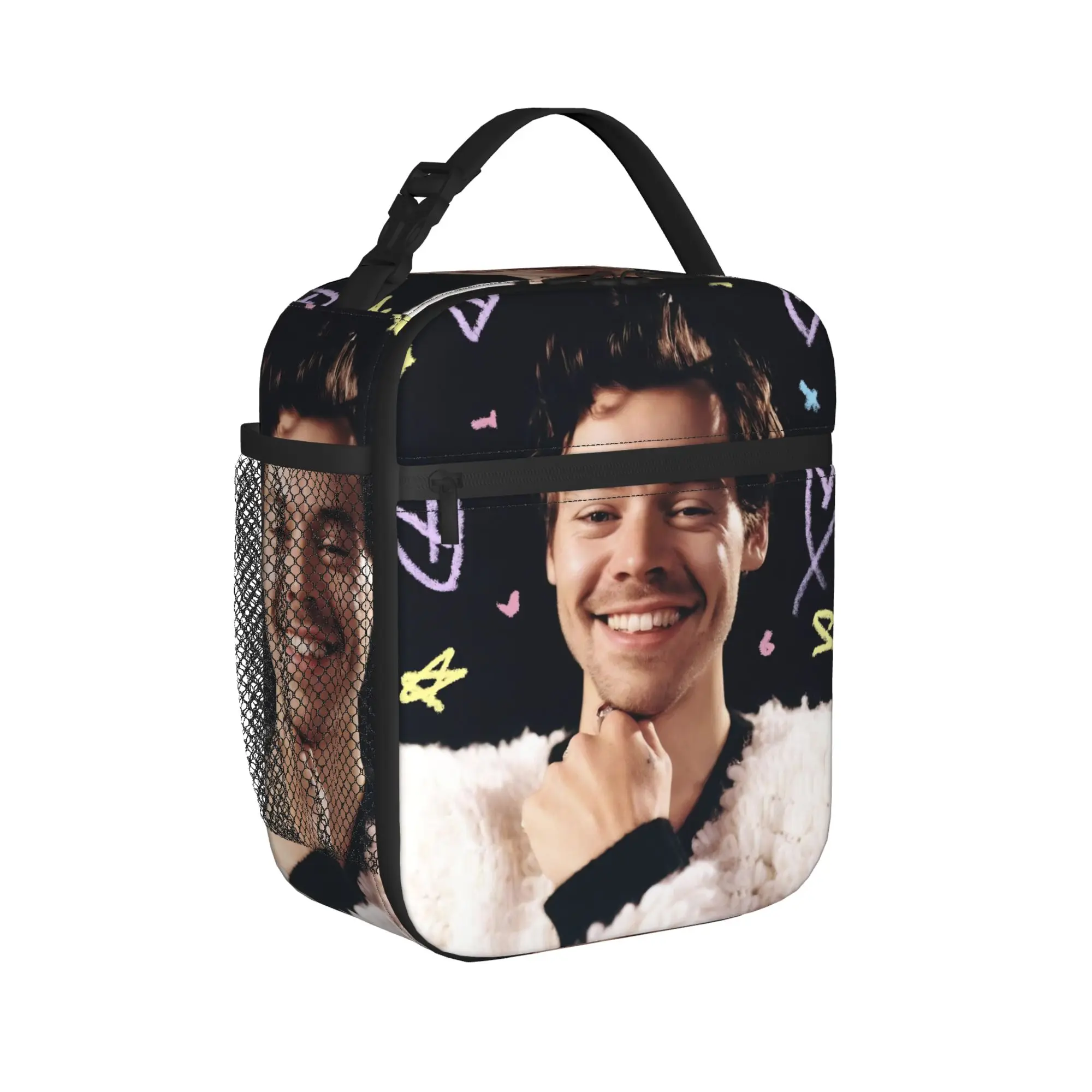 Harrys Styles Thermal Insulated Lunch Bag for Office Singer Portable Bento Box Thermal Cooler Food Box
