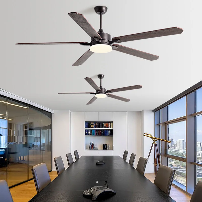 Simple Large Wind Fan Light Industrial And Commercial Household Living Room Ceiling Fan Light Large Size Frequency Conversion Si