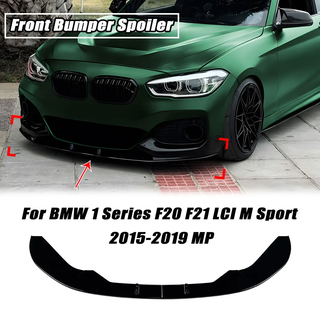 

Car Front Bumper Front Lower Lip Spoiler Diffuer For BMW 1 Series F20 F21 LCI M Sport 2015-2019 MP Gloss Black Exterior Modified