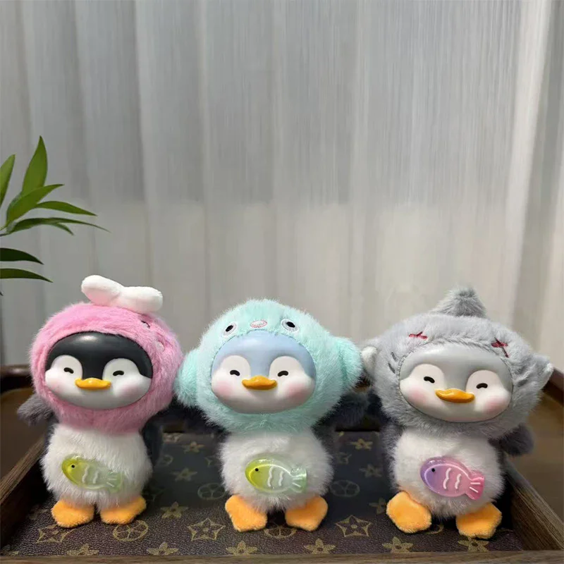 الإبداعية لطيف الفينيل البطريق أفخم دمية قلادة المفاتيح على ظهره الشنق الديكور الهدايا