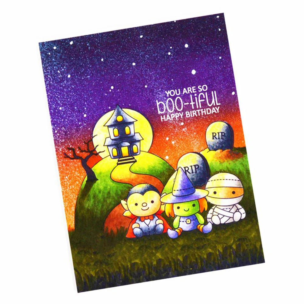 Scaredy Cat Stamp and Cutting Dies Treats Please Clear Stamps For DIY Scrapbooking Decoration Paper Craft Album Card Making