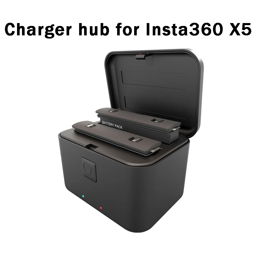 

For Insta360 X5 Battery Charger Portable Charging Case Storage Box Charging Hub Dual Charger Slots Camera Accessories