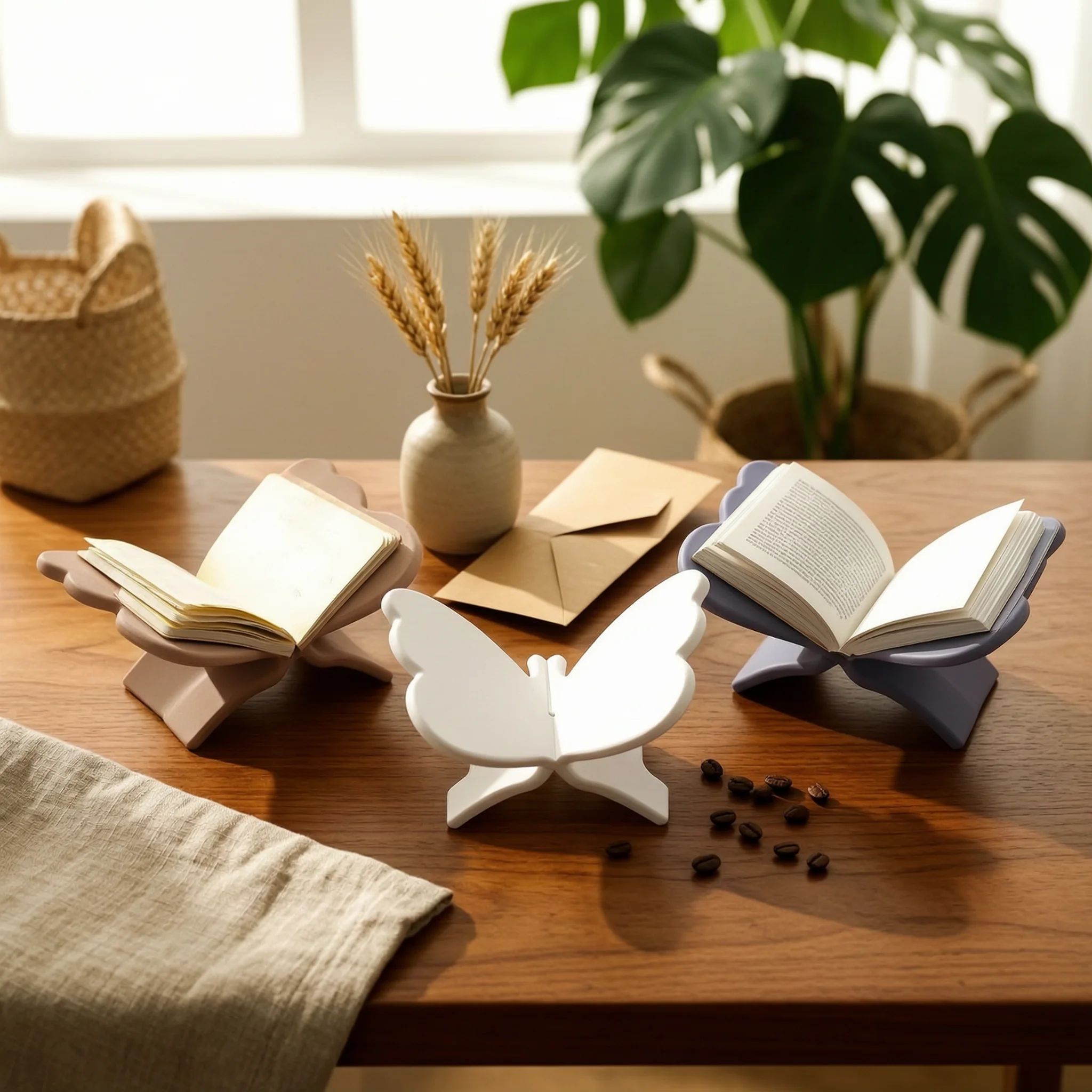 

Butterfly Book Stand Mold Built-in Ledge Resin Book Stand Mold Home Craft Polished Surface White for Handmade Casting