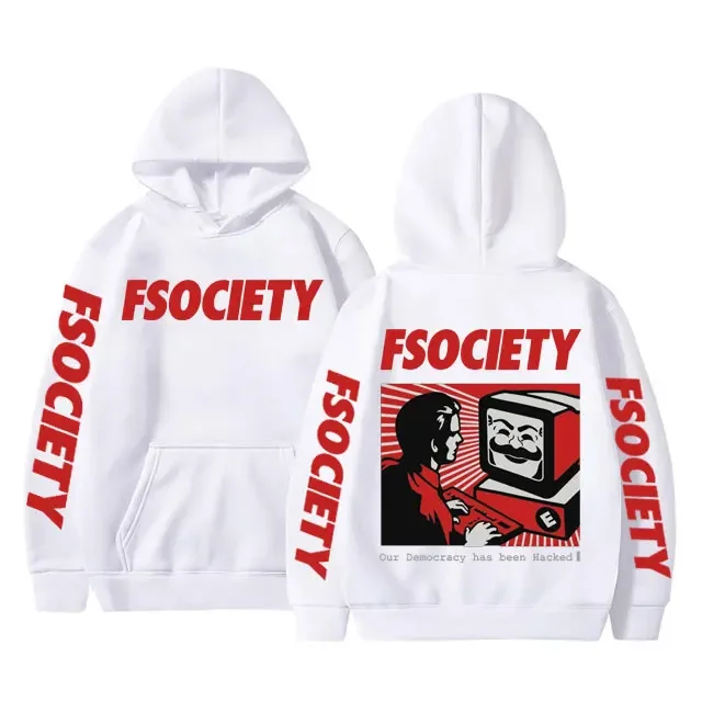 Customization Funny Mr Robot Graphic Hoodie Men Women Vintage Fleece Cotton FSociety Hoodies F Society Hacker Geek Sweatshirt Ma