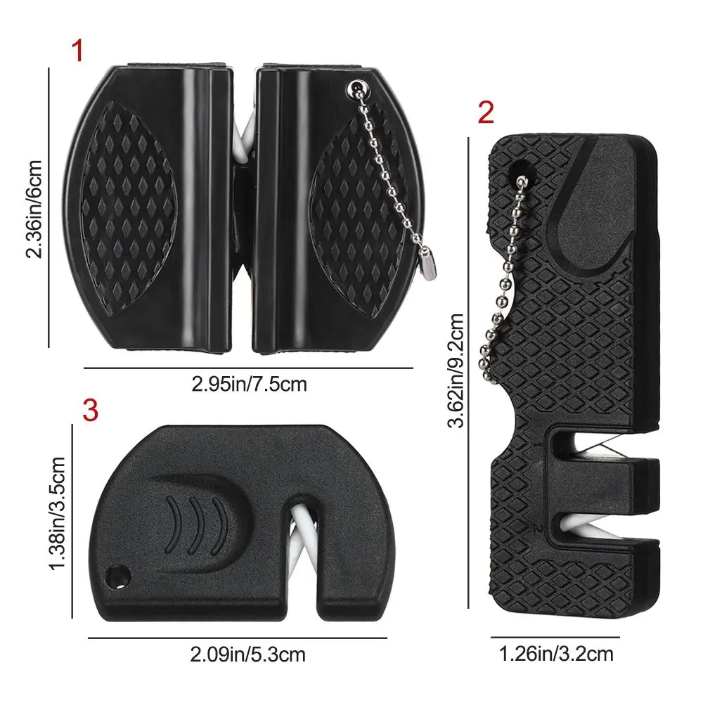 ที่ลับมีดเครื่องลับมีดเซรามิกแบบพกพาลับคมอุปกรณ์ลับมีดที่เหลาเบ็ดตกปลาเครื่องมืออเนกประสงค์สำหรับกลางแจ้ง