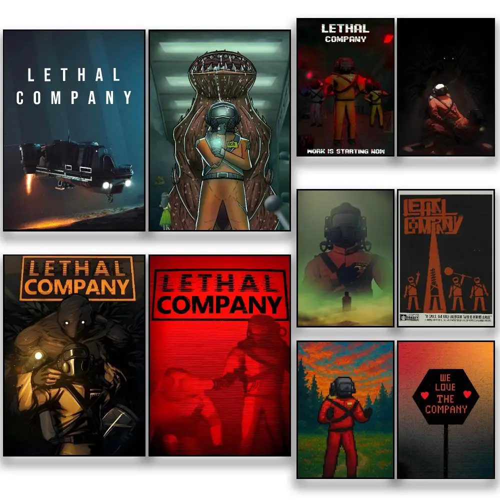 Game L-Lethal Company Poster HD Removable Wall Art Gift Bedroom Lounge Dorm Office Gaming Cafe Bars