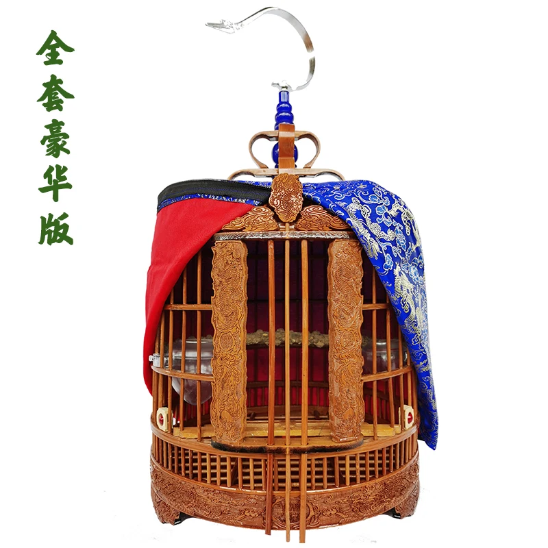 

New Thrush Bird Cage Bamboo Separator Bird Cage Old Bamboo Cage Eight Grackle Bird Cage Round Bamboo Cage Accessories