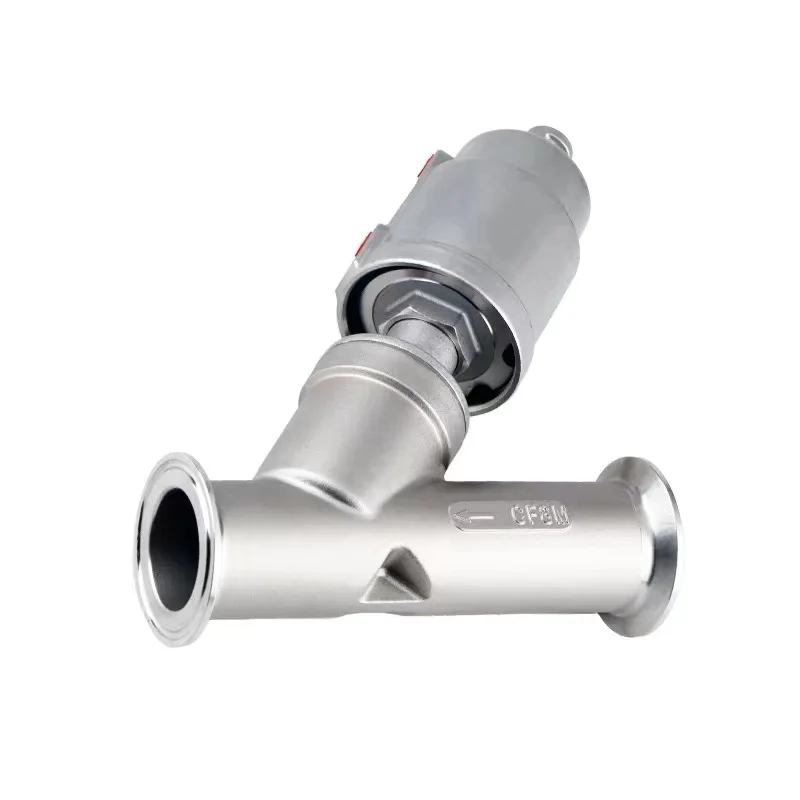 Sanitary Stainless Steel Ss304 Tri Clamp Pneumatic Y Type Angle Seat Valve