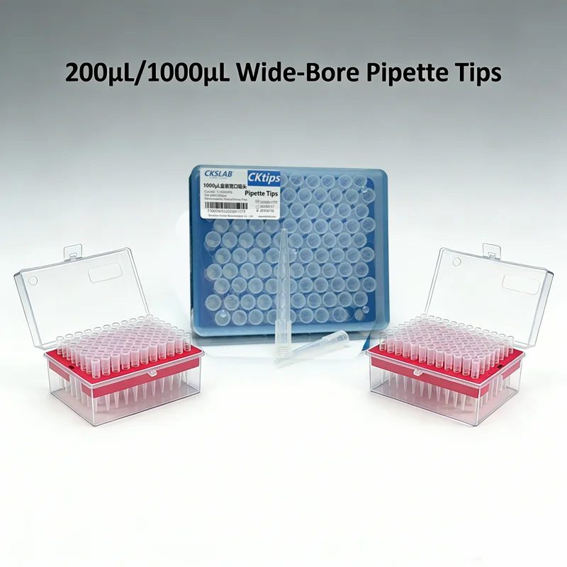 

96PCS/RACK 200ul 1000ul Wide Opening Pipette Tips for Fragile Cells & Viscous Samples DNase/RNase Free