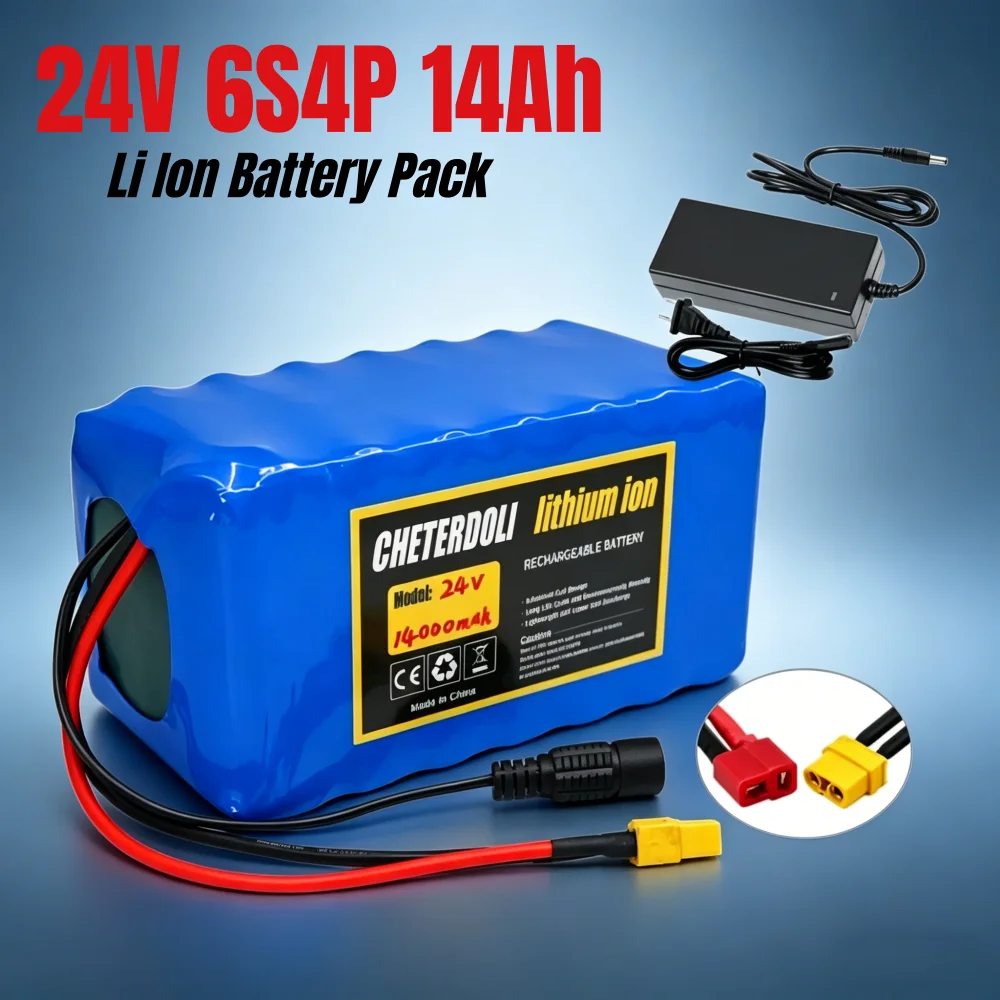 

25.2V 24V 14Ah 14000mAh 6S4P 18650 Battery Pack with BMS for 500W Moped/Electric/Li Ion Battery Pack