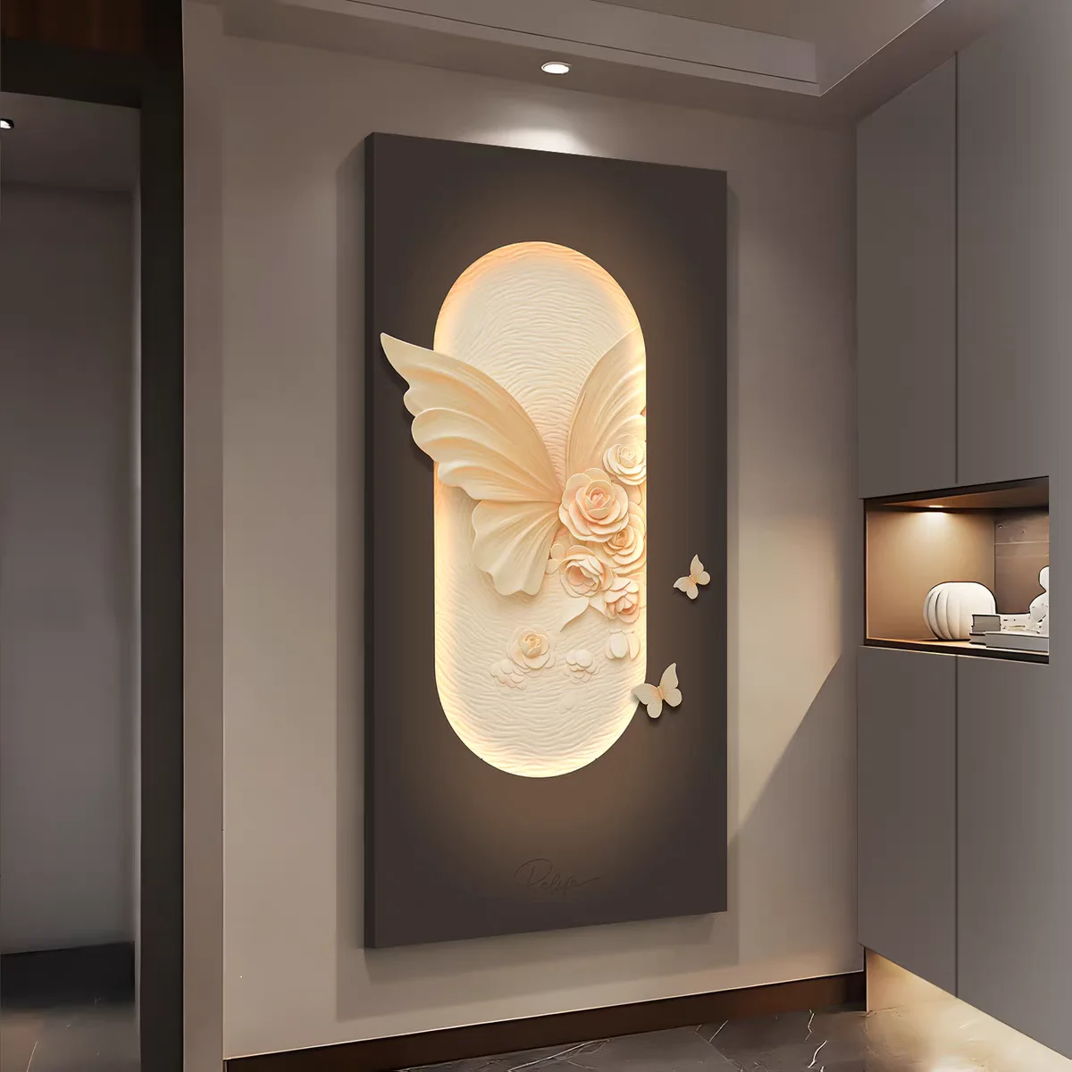 *% 3D  Home Decor Wholesale Three-dimensional Butterfly Fashion Design Pure Hand-drawn Hanging Wall Art Relief Decor Painting g