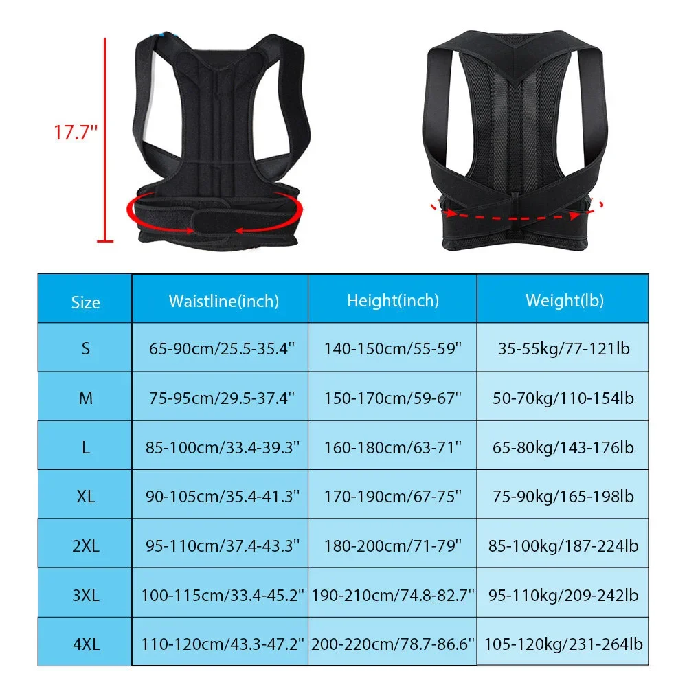 Reinforced Belt Lumbar Column Posture Corrector Vest Adjustable Back Support Strap Shoulder Spine Brace Neck Stretcher Trainer