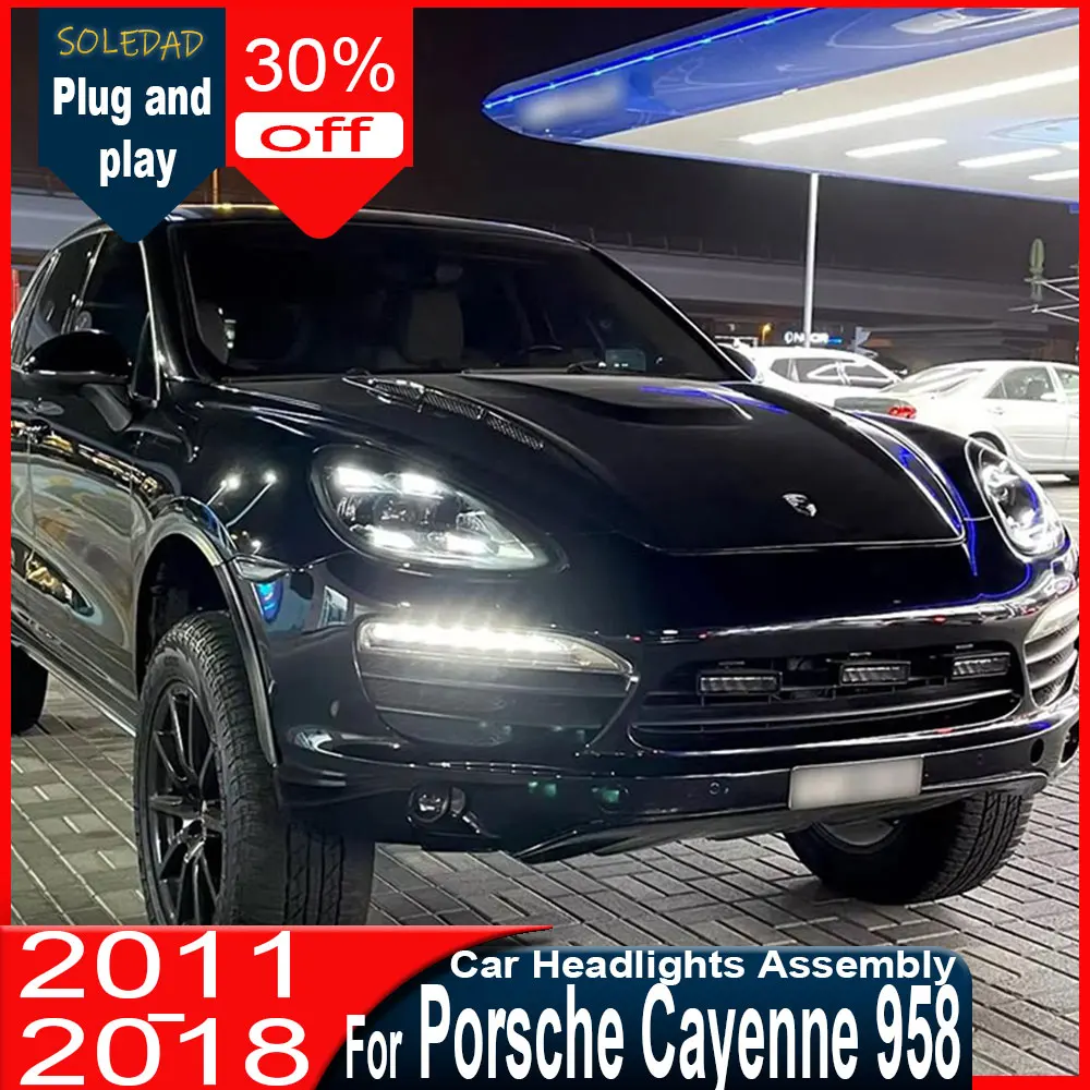 LED Headlamp For Porsche Cayenne 2011-2018 High Quality LED Headlights 958.1 958.2 Upgrade 9Y0 Front  Plug and Play Car Lamp