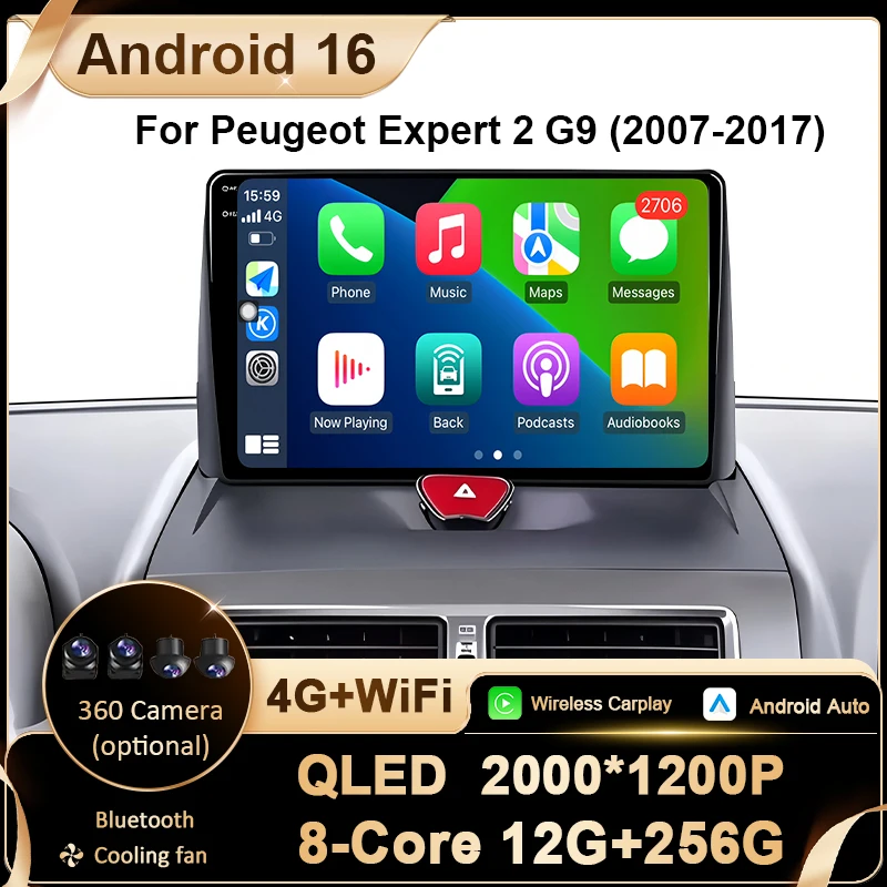 Android 16 Car Radio For Peugeot Expert 2 G9 2007-2017 GPS Multimedia Player Navi Wireless Carplay DSP Head Unit WIFI 4G