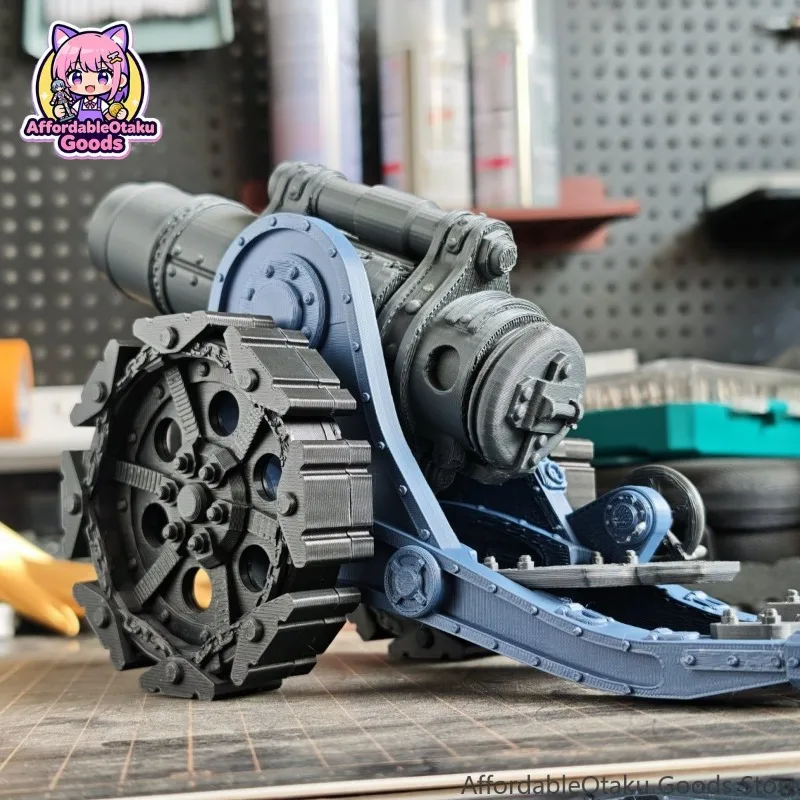 Ultramarines Inspired Sci-Fi Artillery Howitzer 3D Printed Assembly Kit – Posable Barrel Open Rear Tabletop Miniature Gift view 3