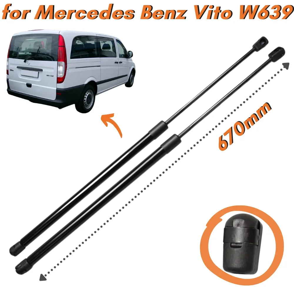 Qty(2) Rozpórki bagażnika do Mercedes Benz Vito Viano W639 Van Minibus 2003-2014 6399800164   Sprężyny gazowe tylnego bagażnika Wsporniki podnośnika amortyzatorów