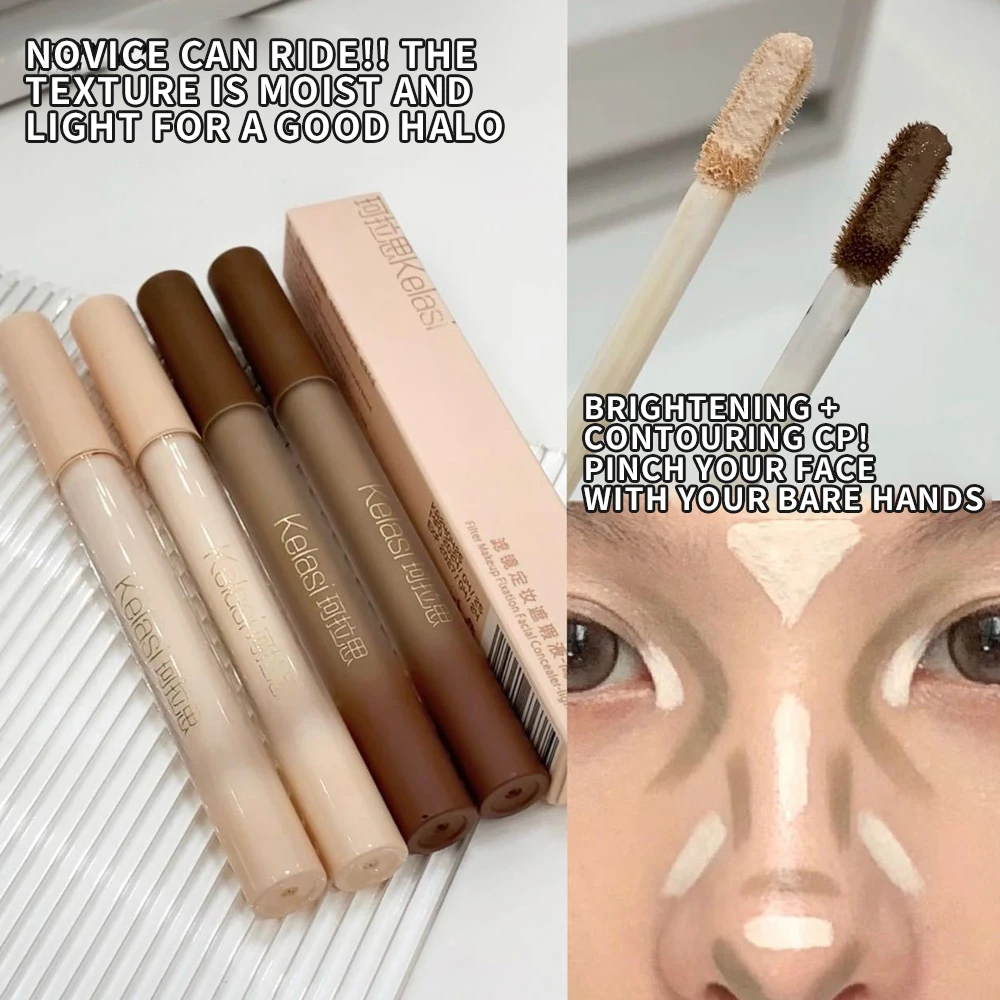 Make-Up Concealer Verhelderend Gezicht Vloeibare Contour Stick 3d Neusschaduw Waterdicht Langdurig Gezicht Bronzer Filter Cosmetische Vrouwen