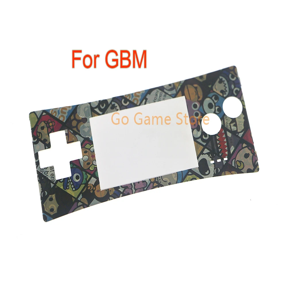 For GBM New Front Panel Protective Cover with Pattern For GameBoy Micro GBM Replacement Parts