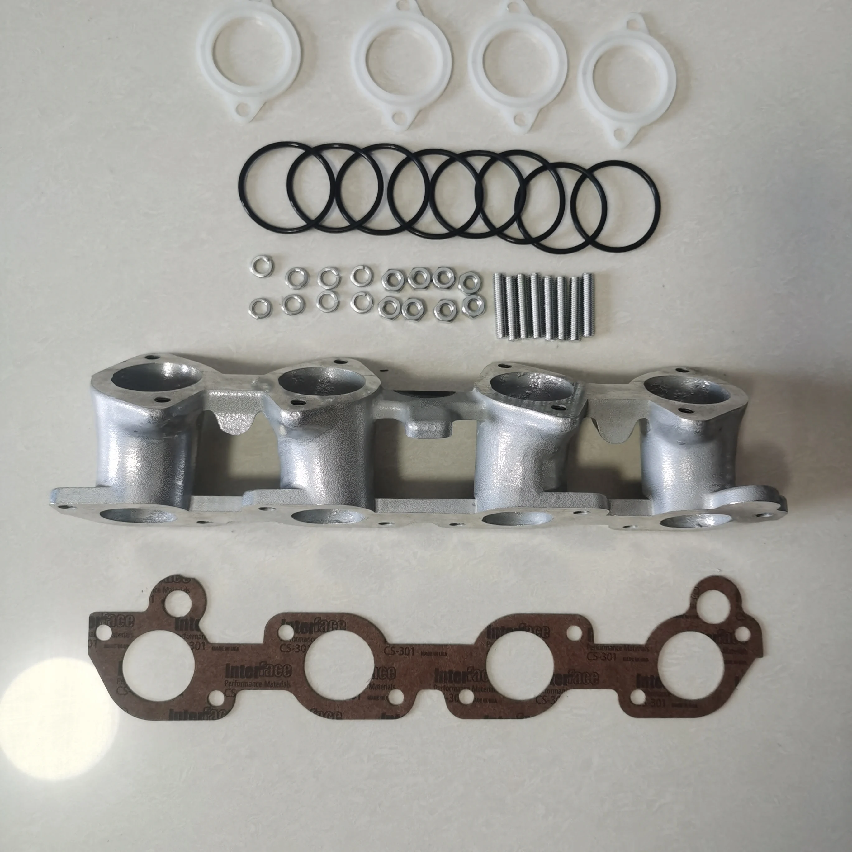 FAJS NO M7-2-45/48B  Manifold for VOLVO B230 CARB INLET MANIFOLD WEBER DCOE X2 MANGOLETSI