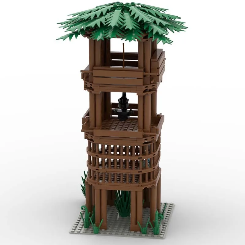396Pcs Forest Watchtower Tree House Building Blocks MOC Jungle Lookout Tower DIY Construction Set Educational Toys for Boys