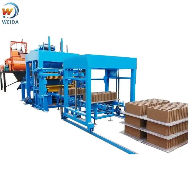 QT5-15 Colored Paver Brick Block Making Machine PLC Pump Automatic Gearbox Bearing Hydraulic Pressure Concrete Paving Brick