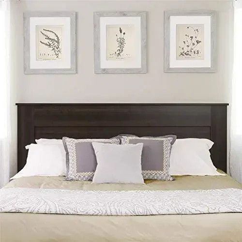 Stylish Flat Wood Panel Headboard for King Size Beds, Simplistic Wooden King Headboard 2.25