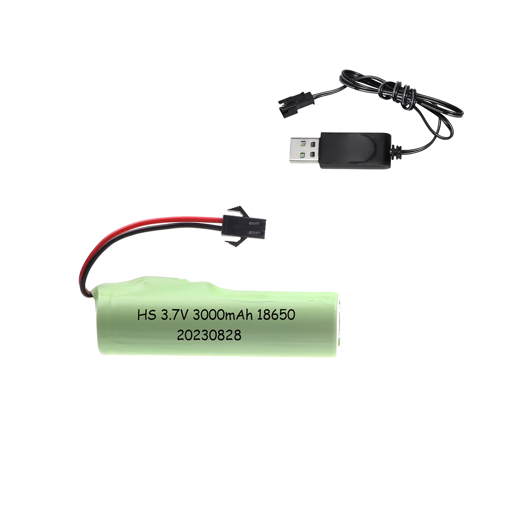 3.7V 18650 3000mah 20C Li-ion Battery For RC Stunt Car Q85 Q70 Rc Car Toys SM-2P Plug RC Boat Car Water soft Gun Batteries Parts