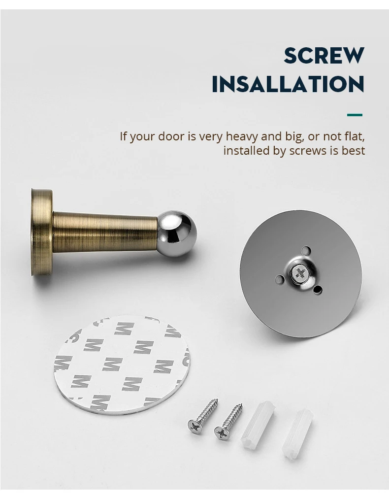 Stainless Steel Magnetic Doorstop Non-Punch Wind-Proof Door Stopper Wall Mounted Floor Mounted Door Holder Door Hardware image 3