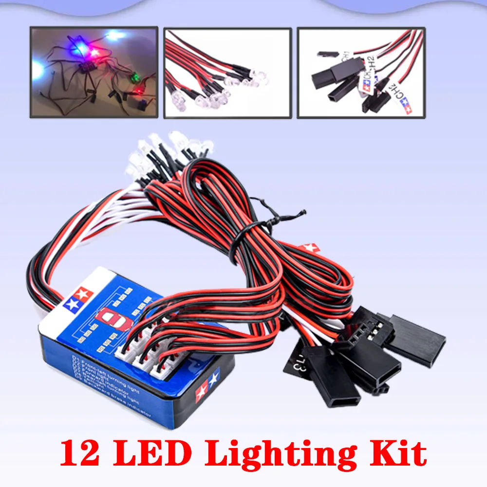 12 LED RC Simulation Flash Light Kit Controllable Dual Flashing Lights For 1/10 RC Car Tamiya HSP HPI RC4WD Traxxas Upgrade Part