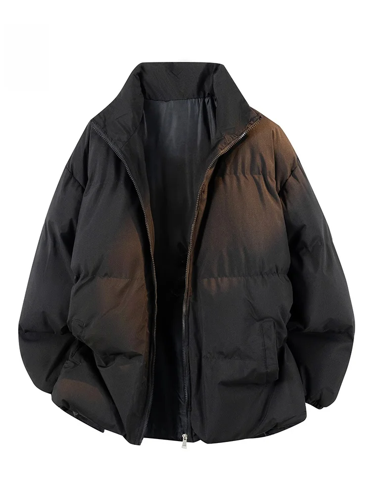 

Men's Winter Thiened Warmth down Cotton Jaet Faionable All-Match Stand Collar Cotton Padded Coat Youth Urban Sle