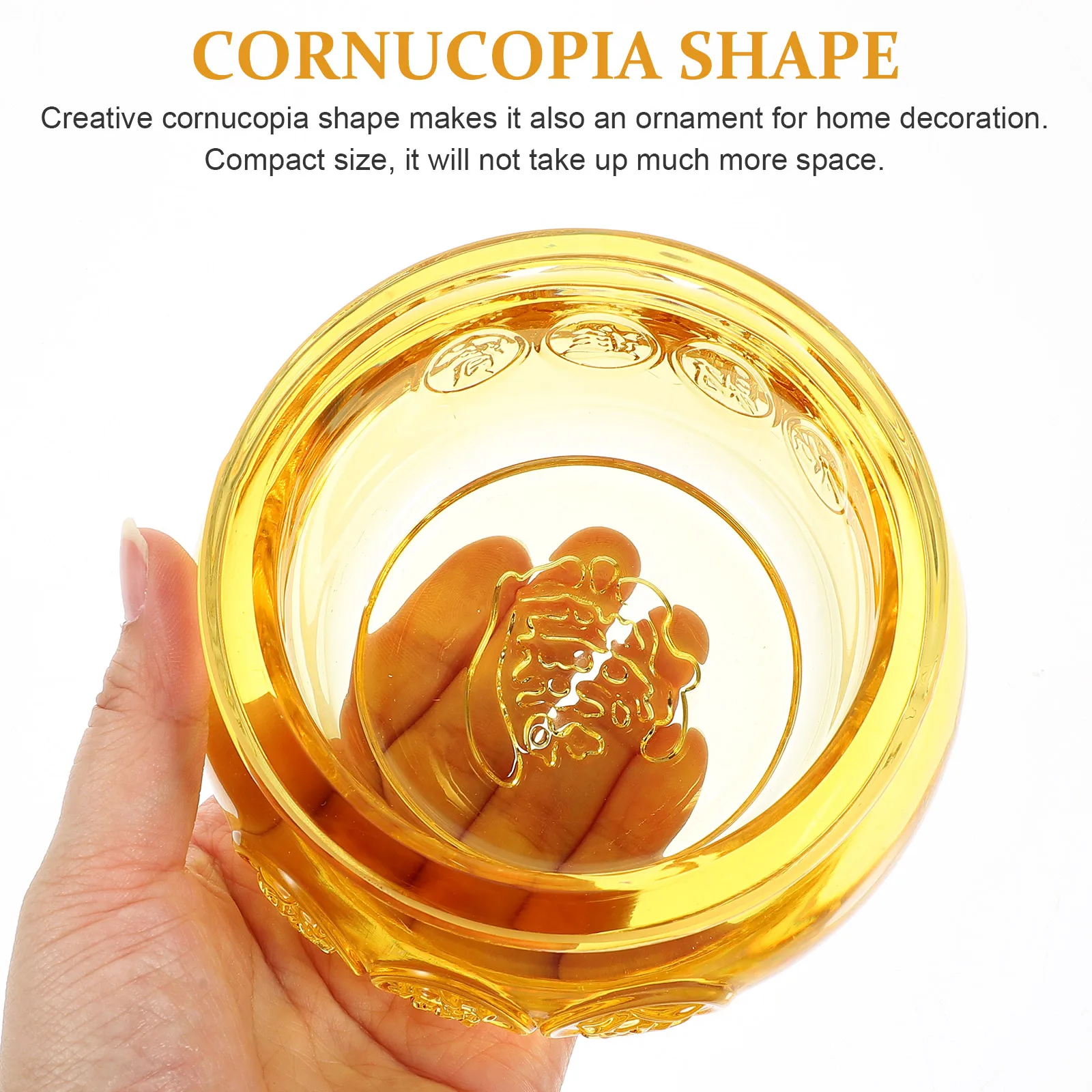

Cornucopia Home Desktop Decoration Office Crystal Treasure Bowl Ornament Table Centerpiece Wealth Basin Chinese Craft Gift