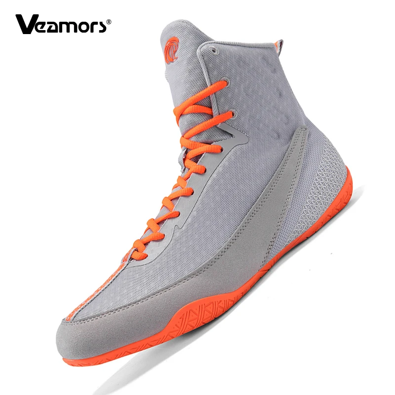 

High-top Boxing Sneakers Men Breathable Mesh Sanda Training-specific Shoes Anti-slip Free Combat Trainers Gym Fitness Trainers