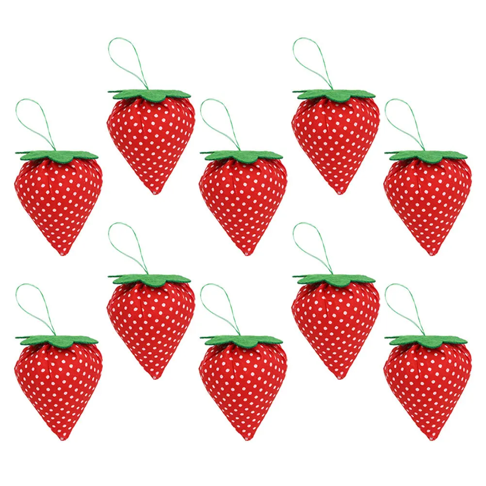 

10pcs Reusable Pin Cushions Daily Use Sewing Needle Holders Compact Household Tools Strawberry Design Embroidery Accessories For
