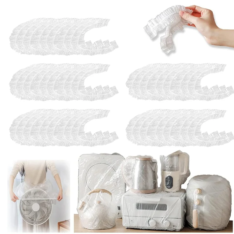 

Excellent-100Pcs Disposable Clear Kitchen Appliance Covers, 31.5In Kitchen Small Appliance Dust Cover, Elastic Small Appliance