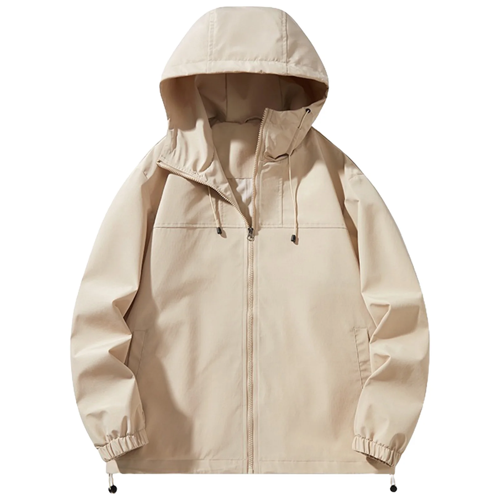 

Весенне-осенняя куртка, мужская уличная тонкая дышащая водонепроницаемая ветровка для рыбалки и кемпинга, женская повседневная куртка с капюшоном и карманом на молнии